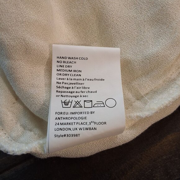 Anthropologie Timy Amarante Embroidered Shirt Dress W/ Metallic Gold Lace & Pear - Picture 10 of 11